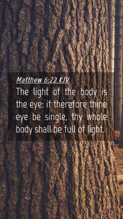 Picture 04 - Matthew 6:22 KJV Mobile Phone Wallpaper - The light of the body is the eye: if therefore - Mobile Bible Verse Wallpaper