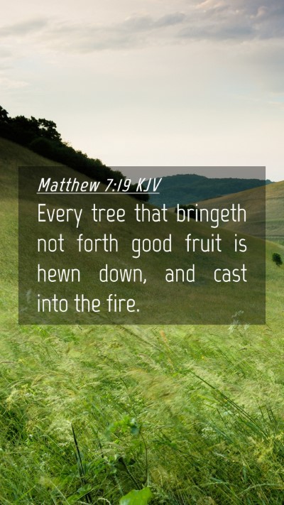 Picture 04 - Matthew 7:19 KJV Mobile Phone Wallpaper - Every tree that bringeth not forth good fruit is - Mobile Bible Verse Wallpaper