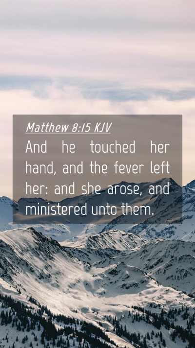 Picture 04 - Matthew 8:15 KJV Mobile Phone Wallpaper - And he touched her hand, and the fever left her: - Mobile Bible Verse Wallpaper