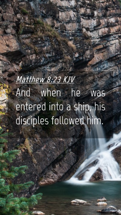 Picture 04 - Matthew 8:23 KJV Mobile Phone Wallpaper - And when he was entered into a ship, his - Mobile Bible Verse Wallpaper