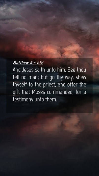 Picture 04 - Matthew 8:4 KJV Mobile Phone Wallpaper - And Jesus saith unto him, See thou tell no man; - Mobile Bible Verse Wallpaper