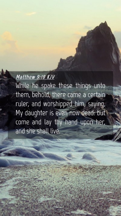 Picture 04 - Matthew 9:18 KJV Mobile Phone Wallpaper - While he spake these things unto them, behold, - Mobile Bible Verse Wallpaper