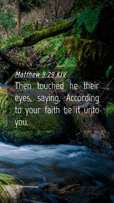 Picture 04 - Matthew 9:29 KJV Mobile Phone Wallpaper - Then touched he their eyes, saying, According to - Mobile Bible Verse Wallpaper