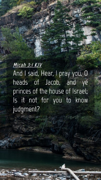 Picture 04 - Micah 3:1 KJV Mobile Phone Wallpaper - And I said, Hear, I pray you, O heads of Jacob, - Mobile Bible Verse Wallpaper