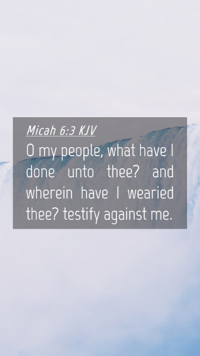 Picture 04 - Micah 6:3 KJV Mobile Phone Wallpaper - O my people, what have I done unto thee? and - Mobile Bible Verse Wallpaper