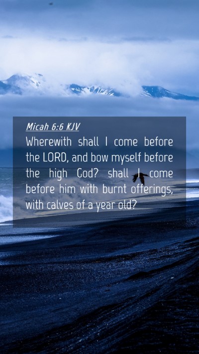 Picture 04 - Micah 6:6 KJV Mobile Phone Wallpaper - Wherewith shall I come before the LORD, and bow - Mobile Bible Verse Wallpaper