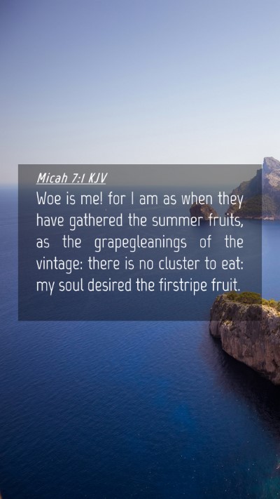 Picture 04 - Micah 7:1 KJV Mobile Phone Wallpaper - Woe is me! for I am as when they have gathered - Mobile Bible Verse Wallpaper