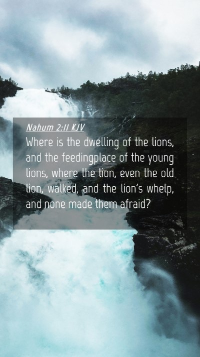Picture 04 - Nahum 2:11 KJV Mobile Phone Wallpaper - Where is the dwelling of the lions, and the - Mobile Bible Verse Wallpaper