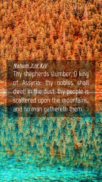 Picture 04 - Nahum 3:18 KJV Mobile Phone Wallpaper - Thy shepherds slumber, O king of Assyria: thy - Mobile Bible Verse Wallpaper