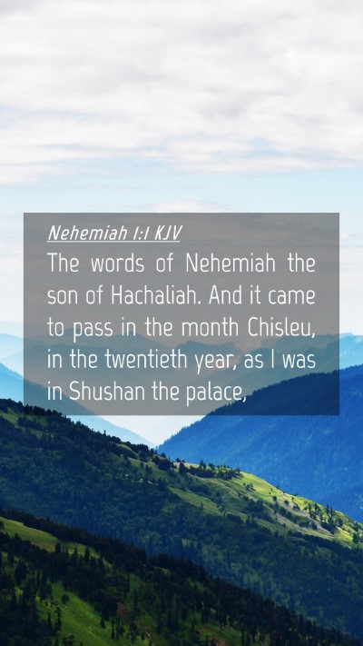 Picture 04 - Nehemiah 1:1 KJV Mobile Phone Wallpaper - The words of Nehemiah the son of Hachaliah. And - Mobile Bible Verse Wallpaper