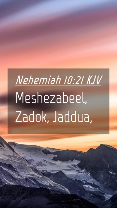 Picture 04 - Nehemiah 10:21 KJV Mobile Phone Wallpaper - Meshezabeel, Zadok, - Mobile Bible Verse Wallpaper