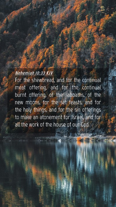 Picture 04 - Nehemiah 10:33 KJV Mobile Phone Wallpaper - For the shewbread, and for the continual meat - Mobile Bible Verse Wallpaper