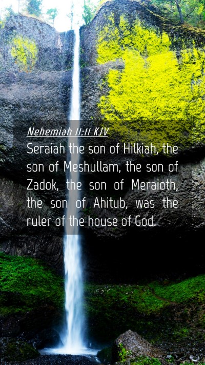 Picture 04 - Nehemiah 11:11 KJV Mobile Phone Wallpaper - Seraiah the son of Hilkiah, the son of Meshullam, - Mobile Bible Verse Wallpaper