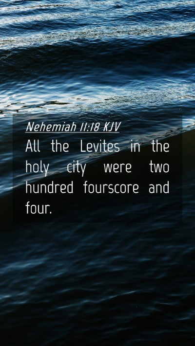 Picture 04 - Nehemiah 11:18 KJV Mobile Phone Wallpaper - All the Levites in the holy city were two hundred - Mobile Bible Verse Wallpaper