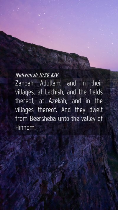 Picture 04 - Nehemiah 11:30 KJV Mobile Phone Wallpaper - Zanoah, Adullam, and in their villages, at - Mobile Bible Verse Wallpaper