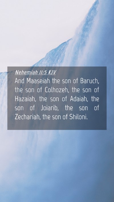 Picture 04 - Nehemiah 11:5 KJV Mobile Phone Wallpaper - And Maaseiah the son of Baruch, the son of - Mobile Bible Verse Wallpaper