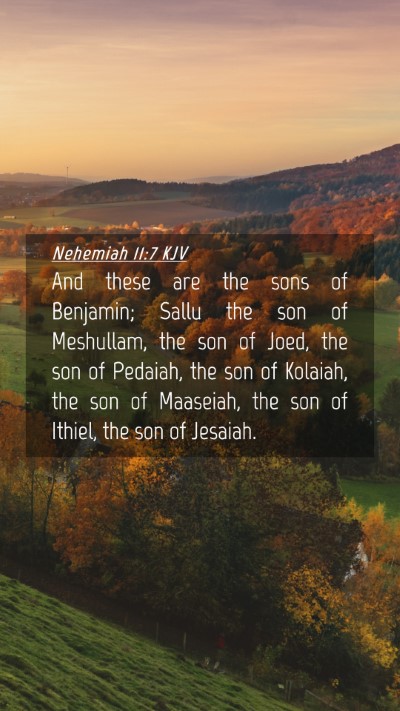 Picture 04 - Nehemiah 11:7 KJV Mobile Phone Wallpaper - And these are the sons of Benjamin; Sallu the son - Mobile Bible Verse Wallpaper