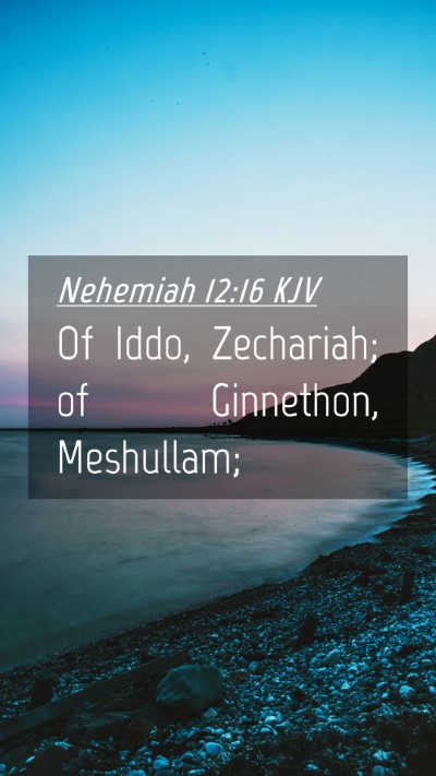 Picture 04 - Nehemiah 12:16 KJV Mobile Phone Wallpaper - Of Iddo, Zechariah; of Ginnethon, - Mobile Bible Verse Wallpaper