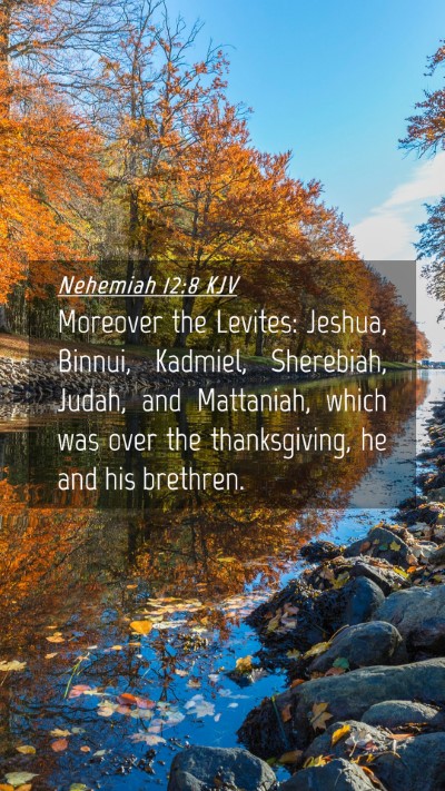 Picture 04 - Nehemiah 12:8 KJV Mobile Phone Wallpaper - Moreover the Levites: Jeshua, Binnui, Kadmiel, - Mobile Bible Verse Wallpaper