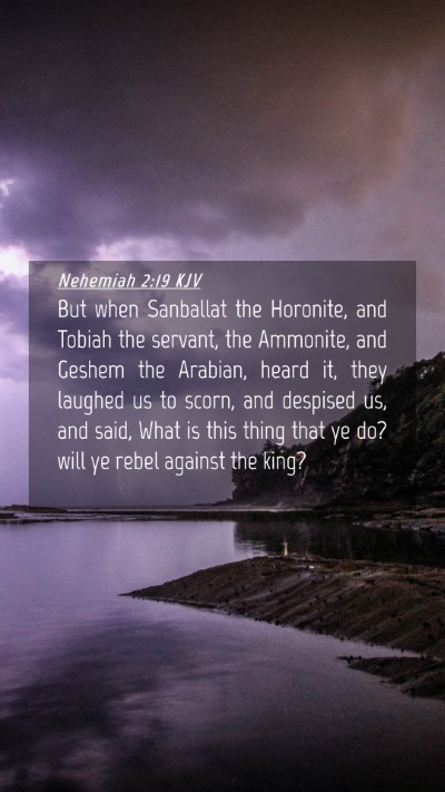 Picture 04 - Nehemiah 2:19 KJV Mobile Phone Wallpaper - But when Sanballat the Horonite, and Tobiah the - Mobile Bible Verse Wallpaper
