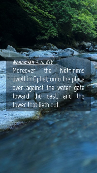 Picture 04 - Nehemiah 3:26 KJV Mobile Phone Wallpaper - Moreover the Nethinims dwelt in Ophel, unto the - Mobile Bible Verse Wallpaper