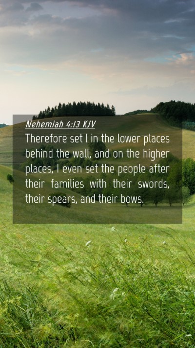 Picture 04 - Nehemiah 4:13 KJV Mobile Phone Wallpaper - Therefore set I in the lower places behind the - Mobile Bible Verse Wallpaper