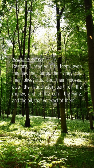 Picture 04 - Nehemiah 5:11 KJV Mobile Phone Wallpaper - Restore, I pray you, to them, even this day, - Mobile Bible Verse Wallpaper