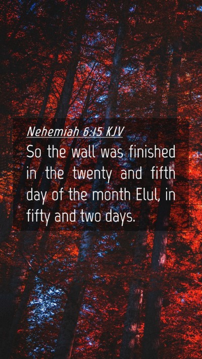 Picture 04 - Nehemiah 6:15 KJV Mobile Phone Wallpaper - So the wall was finished in the twenty and fifth - Mobile Bible Verse Wallpaper