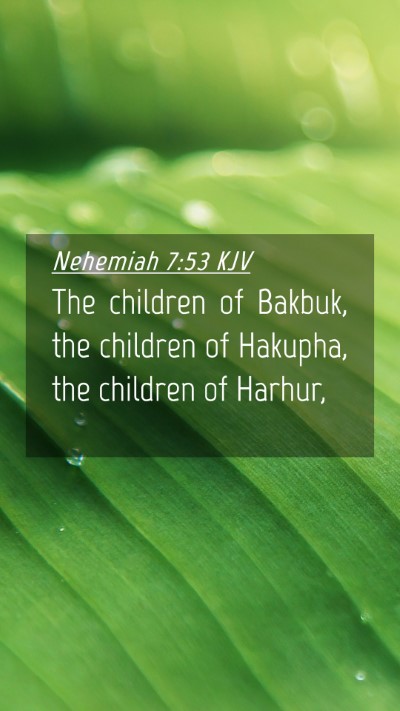 Picture 04 - Nehemiah 7:53 KJV Mobile Phone Wallpaper - The children of Bakbuk, the children of Hakupha, - Mobile Bible Verse Wallpaper