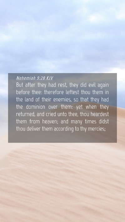 Picture 04 - Nehemiah 9:28 KJV Mobile Phone Wallpaper - But after they had rest, they did evil again - Mobile Bible Verse Wallpaper