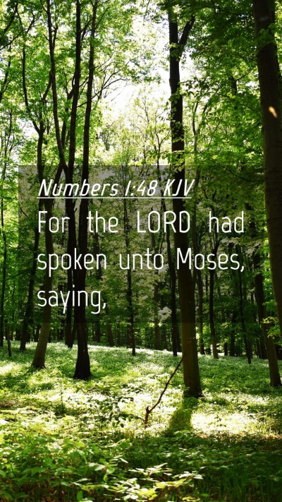 Picture 04 - Numbers 1:48 KJV Mobile Phone Wallpaper - For the LORD had spoken unto Moses, - Mobile Bible Verse Wallpaper