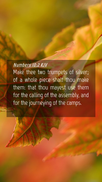 Picture 04 - Numbers 10:2 KJV Mobile Phone Wallpaper - Make thee two trumpets of silver; of a whole - Mobile Bible Verse Wallpaper