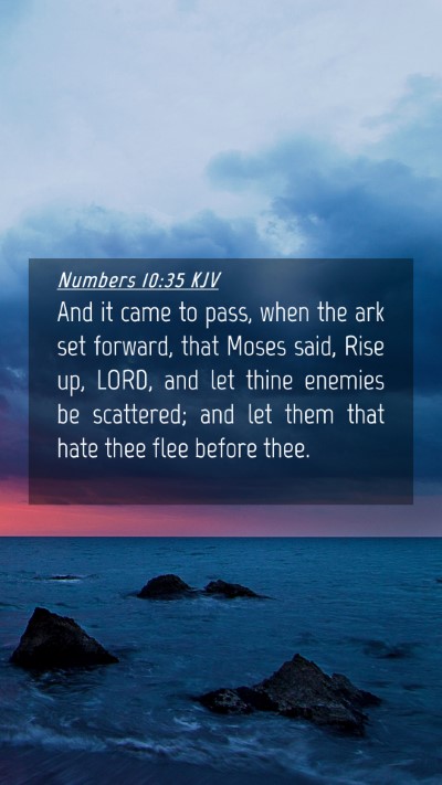 Picture 04 - Numbers 10:35 KJV Mobile Phone Wallpaper - And it came to pass, when the ark set forward, - Mobile Bible Verse Wallpaper