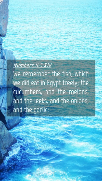 Picture 04 - Numbers 11:5 KJV Mobile Phone Wallpaper - We remember the fish, which we did eat in Egypt - Mobile Bible Verse Wallpaper