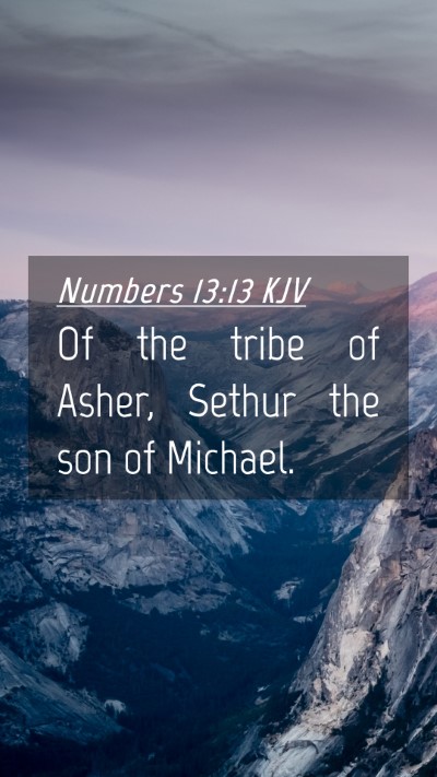 Picture 04 - Numbers 13:13 KJV Mobile Phone Wallpaper - Of the tribe of Asher, Sethur the son of - Mobile Bible Verse Wallpaper