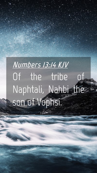 Picture 04 - Numbers 13:14 KJV Mobile Phone Wallpaper - Of the tribe of Naphtali, Nahbi the son of - Mobile Bible Verse Wallpaper