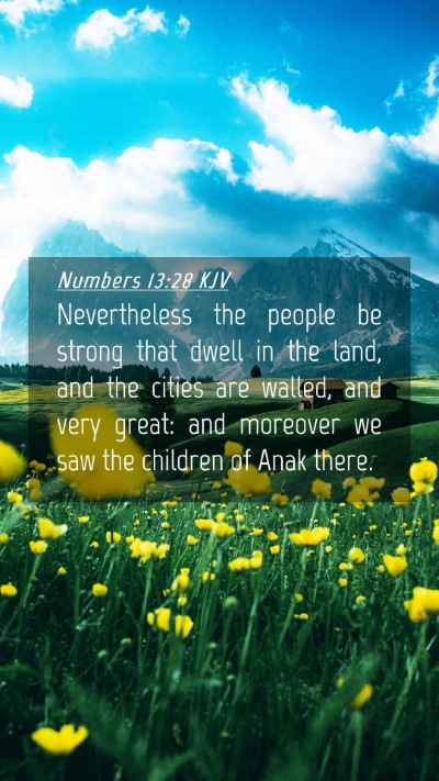 Picture 04 - Numbers 13:28 KJV Mobile Phone Wallpaper - Nevertheless the people be strong that dwell in - Mobile Bible Verse Wallpaper