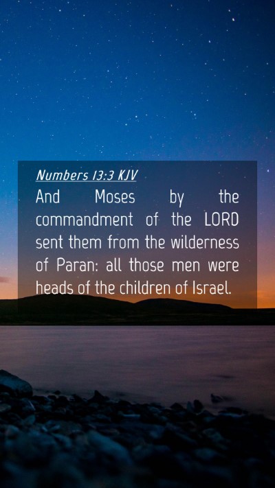 Picture 04 - Numbers 13:3 KJV Mobile Phone Wallpaper - And Moses by the commandment of the LORD sent - Mobile Bible Verse Wallpaper