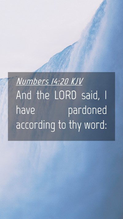 Picture 04 - Numbers 14:20 KJV Mobile Phone Wallpaper - And the LORD said, I have pardoned according to - Mobile Bible Verse Wallpaper