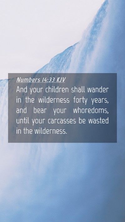 Picture 04 - Numbers 14:33 KJV Mobile Phone Wallpaper - And your children shall wander in the wilderness - Mobile Bible Verse Wallpaper
