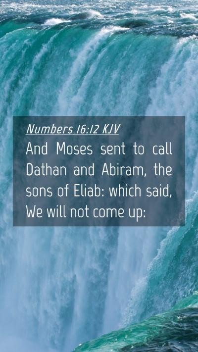 Picture 04 - Numbers 16:12 KJV Mobile Phone Wallpaper - And Moses sent to call Dathan and Abiram, the - Mobile Bible Verse Wallpaper