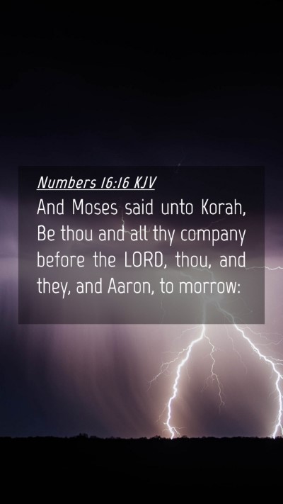 Picture 04 - Numbers 16:16 KJV Mobile Phone Wallpaper - And Moses said unto Korah, Be thou and all thy - Mobile Bible Verse Wallpaper