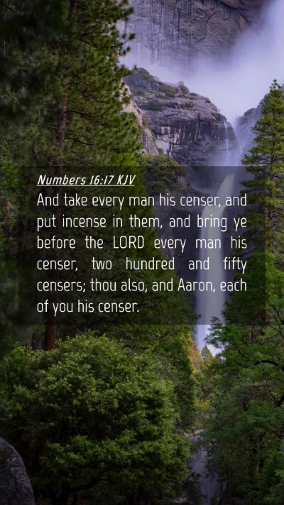 Picture 04 - Numbers 16:17 KJV Mobile Phone Wallpaper - And take every man his censer, and put incense in - Mobile Bible Verse Wallpaper