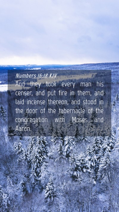 Picture 04 - Numbers 16:18 KJV Mobile Phone Wallpaper - And they took every man his censer, and put fire - Mobile Bible Verse Wallpaper