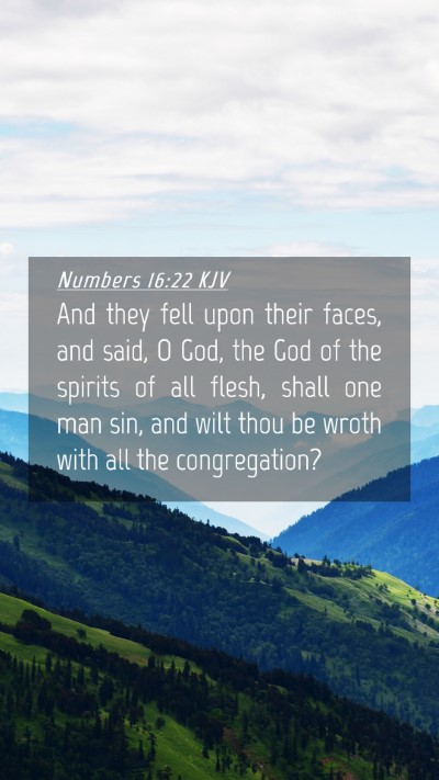 Picture 04 - Numbers 16:22 KJV Mobile Phone Wallpaper - And they fell upon their faces, and said, O God, - Mobile Bible Verse Wallpaper