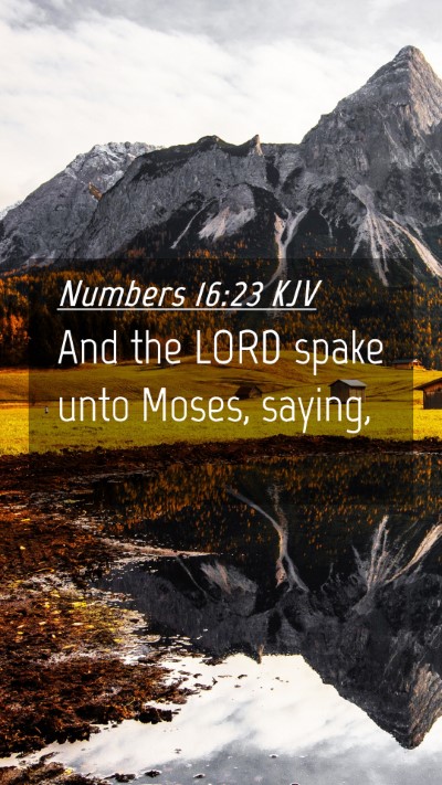 Picture 04 - Numbers 16:23 KJV Mobile Phone Wallpaper - And the LORD spake unto Moses, - Mobile Bible Verse Wallpaper