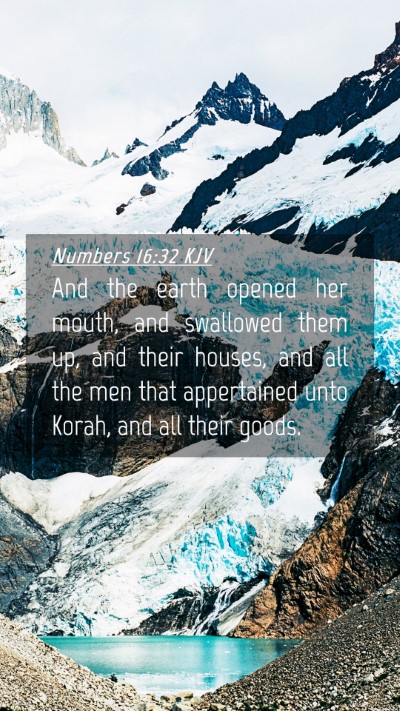 Picture 04 - Numbers 16:32 KJV Mobile Phone Wallpaper - And the earth opened her mouth, and swallowed - Mobile Bible Verse Wallpaper