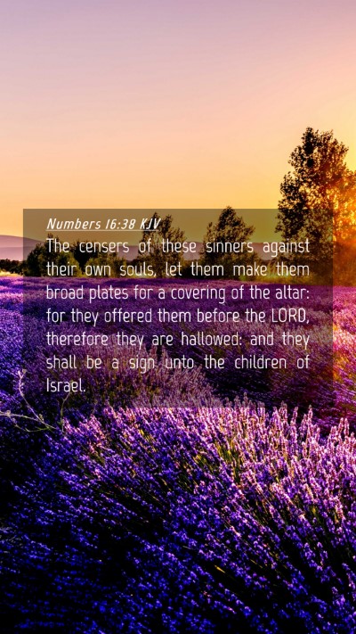 Picture 04 - Numbers 16:38 KJV Mobile Phone Wallpaper - The censers of these sinners against their own - Mobile Bible Verse Wallpaper