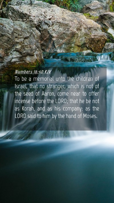 Picture 04 - Numbers 16:40 KJV Mobile Phone Wallpaper - To be a memorial unto the children of Israel, - Mobile Bible Verse Wallpaper