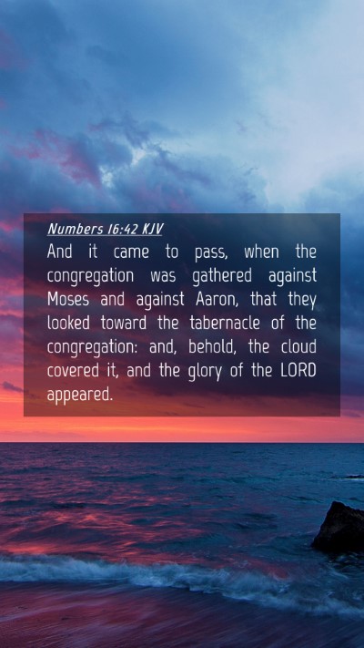 Picture 04 - Numbers 16:42 KJV Mobile Phone Wallpaper - And it came to pass, when the congregation was - Mobile Bible Verse Wallpaper